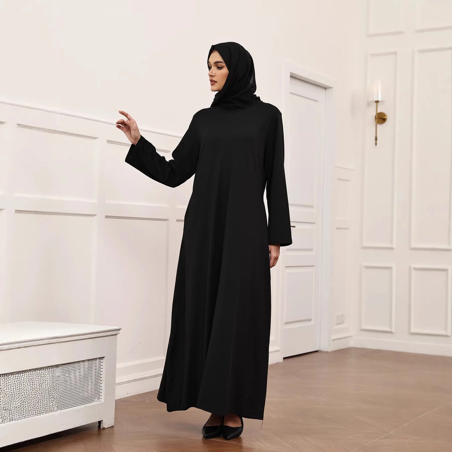 2026 Eid Djellaba Muslim Hijab Dress Women Black Abaya Dubai Kaftan Arab Robe Prayer Garment Islam Traditional Clothing Jalabiya