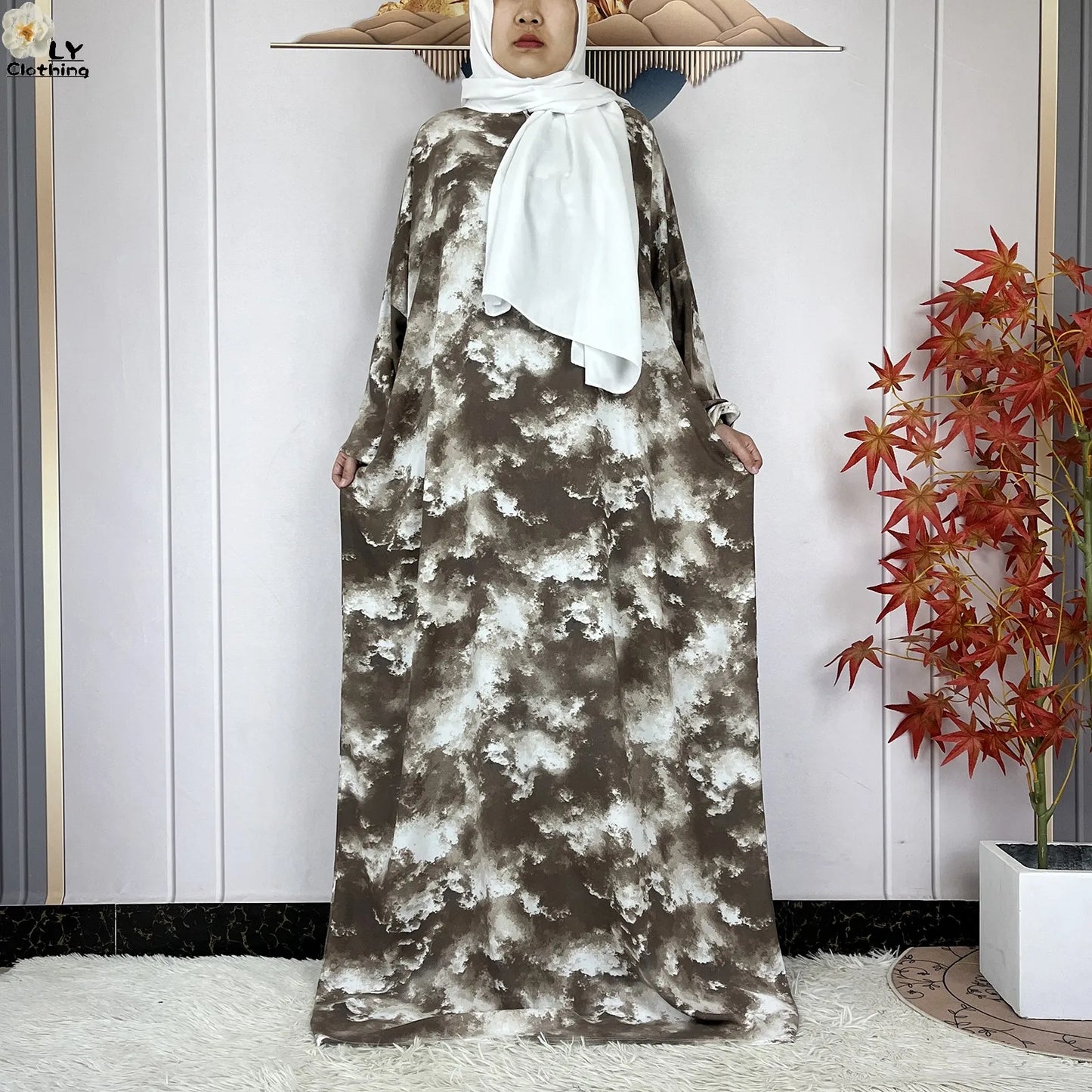 New Muslim Abayas Ramadan For Women Long Sleeves Dress Dubai Islam Loose Cotton Prayer Garment African Abaya Dress Connect Hijab