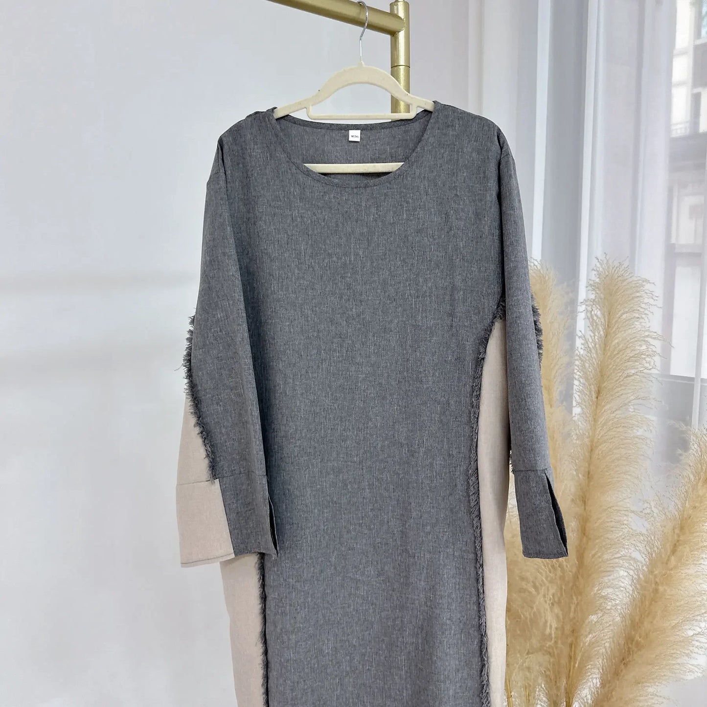Open Abaya Kimono Luxury Two Tone Frayed Muslim Hijab Dress Abayas for Women Dubai 2025 Ramadan Turkish Islamic Clothing Kaftan