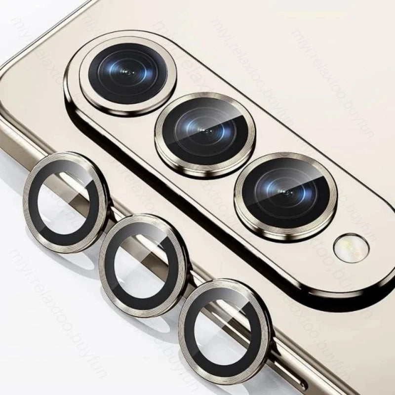 9D Tremp Glass Metal Ring Lens Cap For Samsung Galaxy Z Fold6 5G Back Camera Protector Cover SamsungZFold6 Samsungs Fold 6 2024