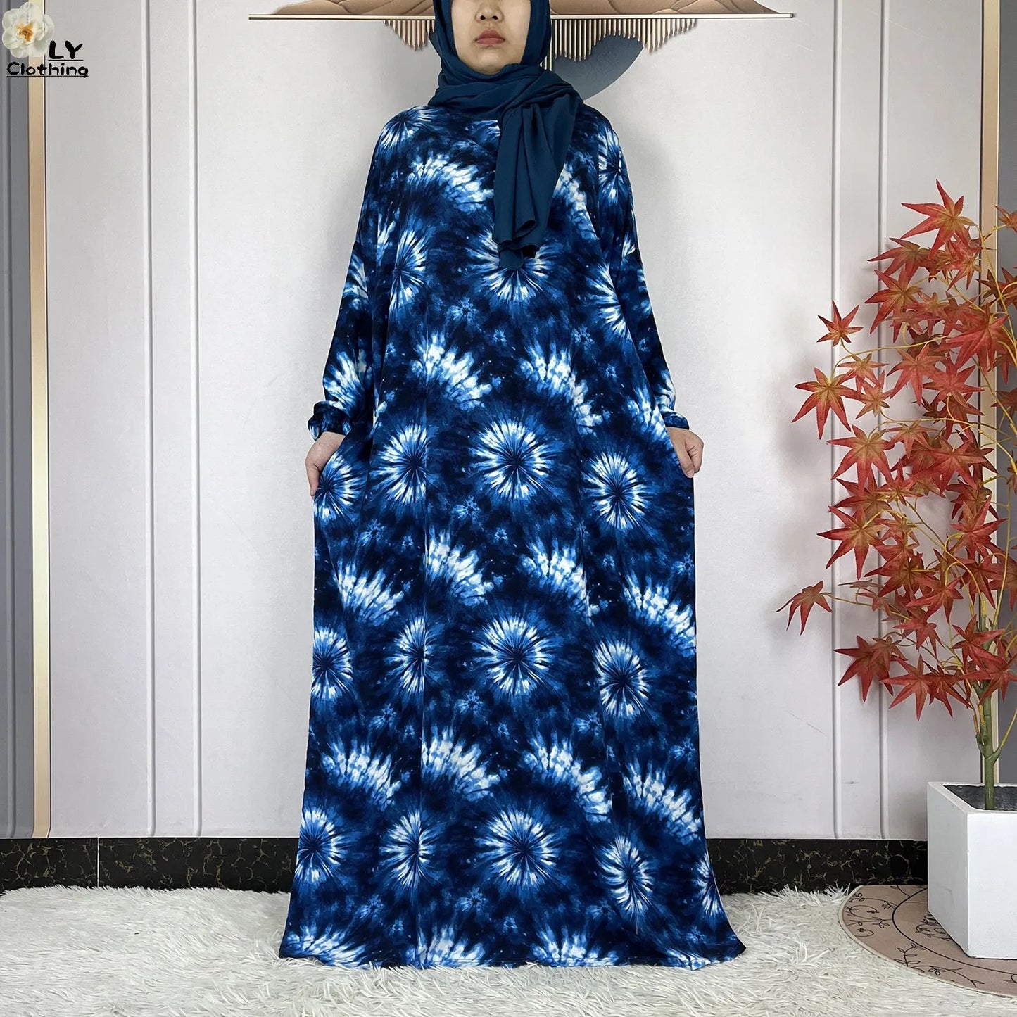 New Muslim Abayas Ramadan For Women Long Sleeves Dress Dubai Islam Loose Cotton Prayer Garment African Abaya Dress Connect Hijab