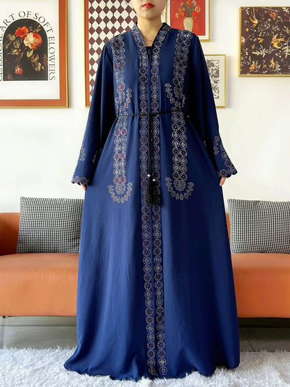 2025 Women Elegant Party Dress Chiffon Open Zipper Loose Abaya Muslim Women Dress Islamic Clothing Cardigan Abaya Muslim Dress