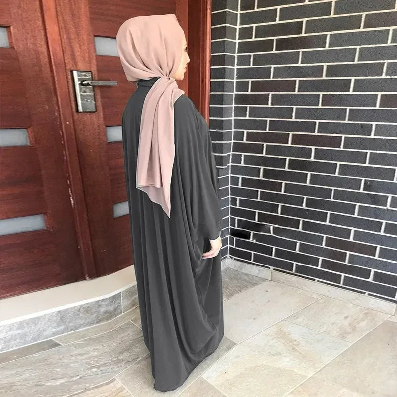 Women Batwing Sleeve Dress Muslim Abaya Ramadan Eid Prayer Garment Islam Clothing Kaftan Arab Robe Gown Caftan Kebaya Jalabiya