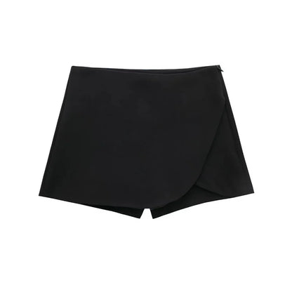 MUJER 2025 Asymmetric Skort For Women Pink Black Mini Skirt Shorts Woman Fashion High Waist Short Skirts Summer Casual Shorts