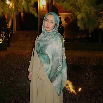 2026 Design Printed Hijabs Premium Watercolor Women Headscarf Soft Scarf Shawl Suitable For Daily Abaya Accessories Women Veil
