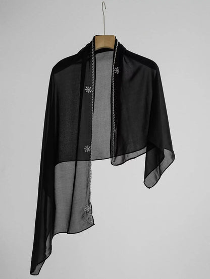 Luxury Abaya Embroidered Sequin Evening Abaya Long Sleeve Modest Abaya Middle Eastern Black Gown Hijab Friendly Party Wear