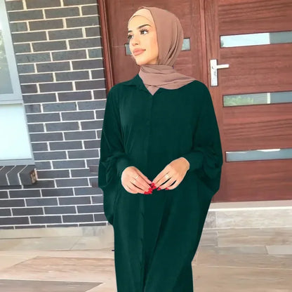 Women Batwing Sleeve Dress Muslim Abaya Ramadan Eid Prayer Garment Islam Clothing Kaftan Arab Robe Gown Caftan Kebaya Jalabiya