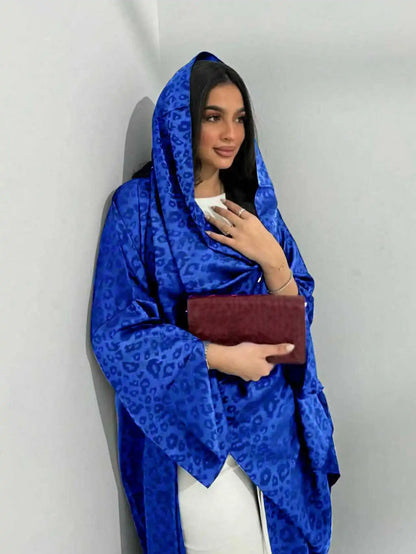 Middle Eastern Loose Abaya Muslim Women Full Sleeve Printed Abayas Casual Kaftans Jilbabs Ethnic Islamic Maxi Dresses With Hajib