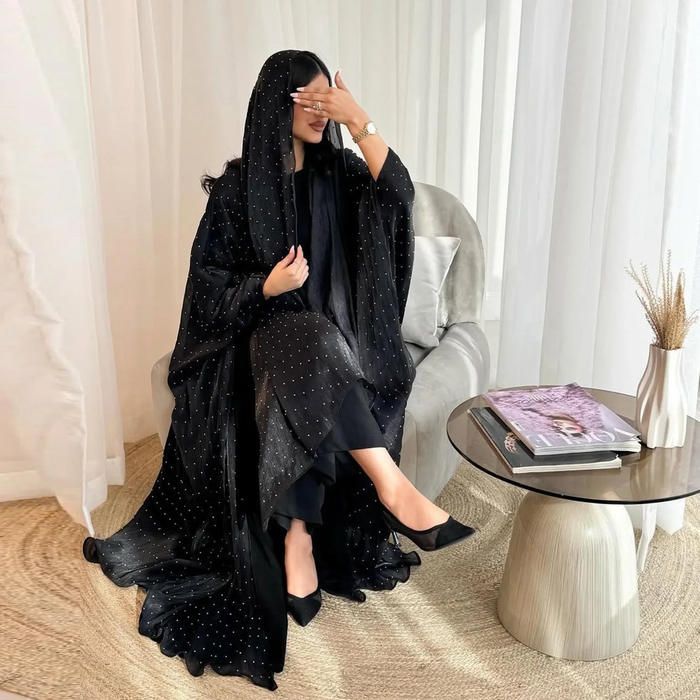 2 Piece Kimono Abaya Hijab Set Muslim Party Dress African Islam Outfit Abayas for Women Dubai Kaftan Robe Ramadan Eid Vistidos