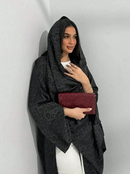 Middle Eastern Loose Abaya Muslim Women Full Sleeve Printed Abayas Casual Kaftans Jilbabs Ethnic Islamic Maxi Dresses With Hajib