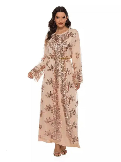 New Black White Sequin Kimono Cardigan Abaya Dubai Luxury Muslim Kaftan Abayas For Women Turkish Islamic Clothing Outfit