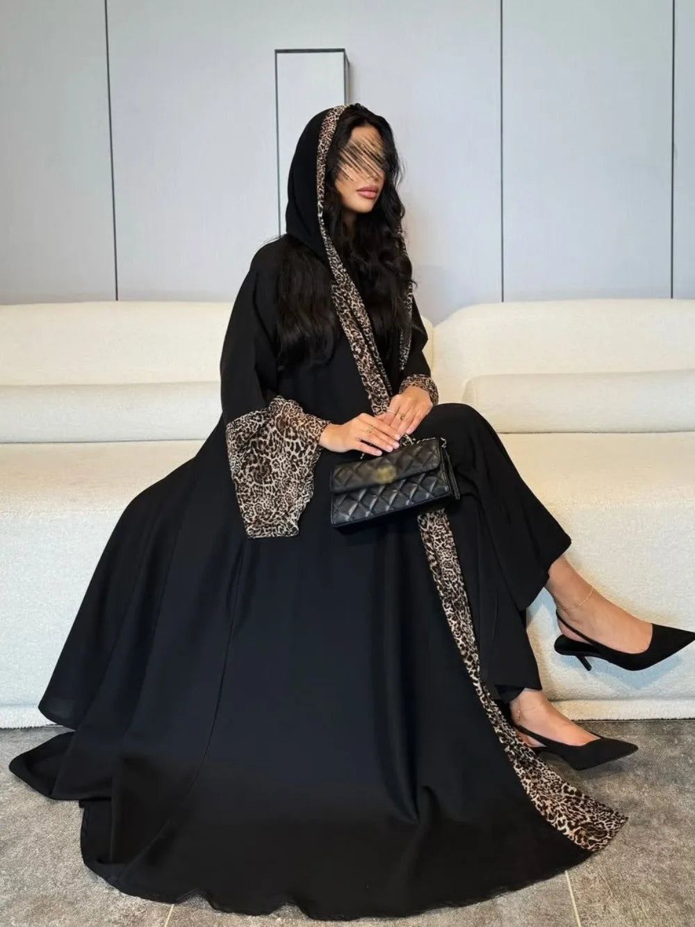 Eid Women Muslim Abaya Leopard Cardigan with Scarf Dress 2025 Vestidos Largos Caftan Robe Jalabiya Ramadan Morocco Dubai Kaftan