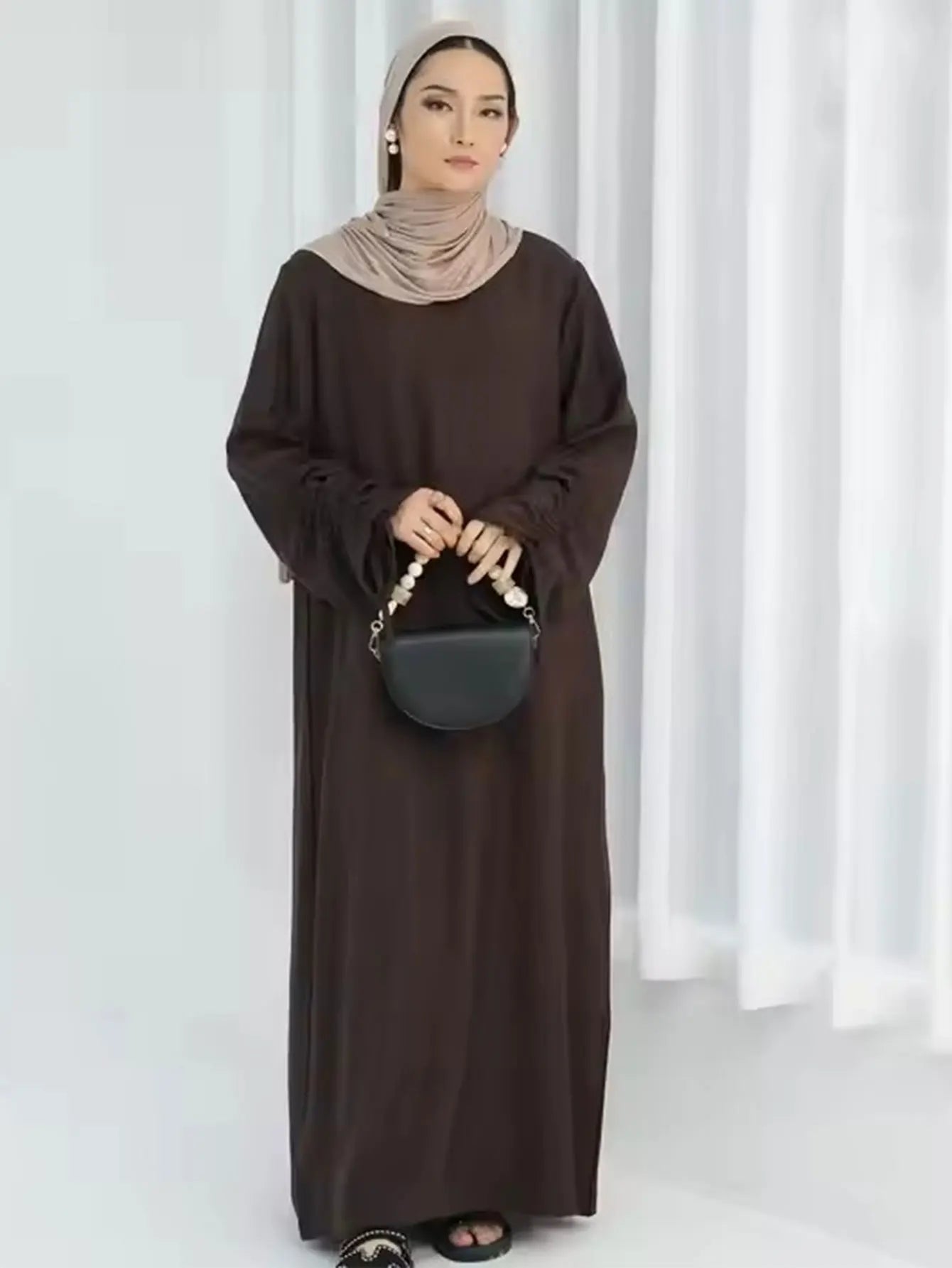 Islamic Modest Dress for Women Abaya Lace-up Sleeve Morocco Casual Ramadan Vestidos Prayer Kaftan Dubai Muslim Long Robe