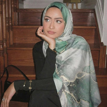 Design Printed Hijabs Premium Watercolor Women Headscarf Soft Scarf Shawl Suitable For Daily Abaya Accessories Women Veil