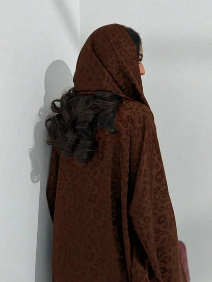 Middle Eastern Loose Abaya Muslim Women Full Sleeve Printed Abayas Casual Kaftans Jilbabs Ethnic Islamic Maxi Dresses With Hajib