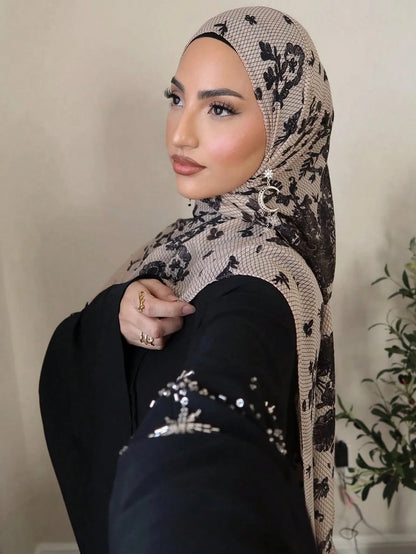 1Pcs Watercolor Print Hijab Women Bohemian Soft Islam Ramadan Muslim Hijabs Foulard Femme Shawl Wrap Scarf Headscarf