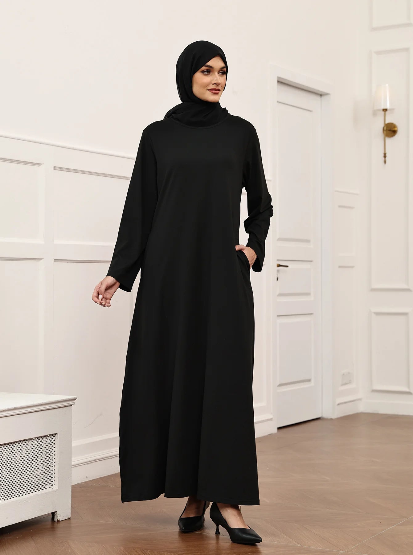 2026 Eid Djellaba Muslim Hijab Dress Women Black Abaya Dubai Kaftan Arab Robe Prayer Garment Islam Traditional Clothing Jalabiya