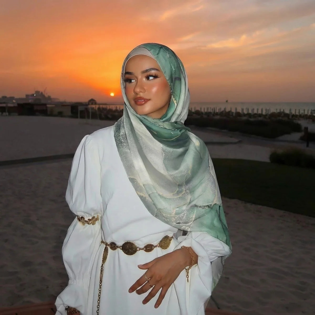 2026 Design Printed Hijabs Premium Watercolor Women Headscarf Soft Scarf Shawl Suitable For Daily Abaya Accessories Women Veil