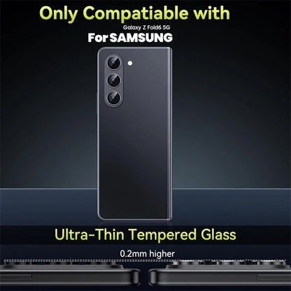 9D Tremp Glass Metal Ring Lens Cap For Samsung Galaxy Z Fold6 5G Back Camera Protector Cover SamsungZFold6 Samsungs Fold 6 2024