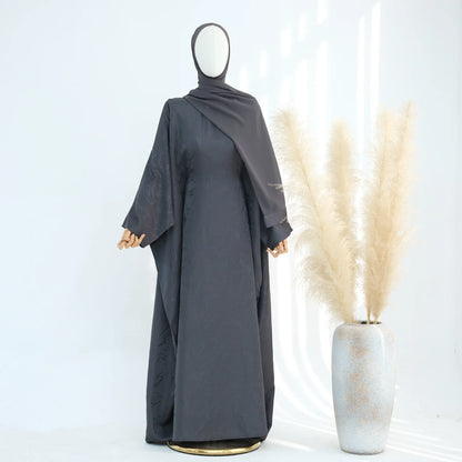 Luxury 2 Piece Muslim Outift Sets for Women Ramadan Dubai Hijab Abaya Dress Islamic Party Kaftan Robe Elegant Turkey Gown 2025