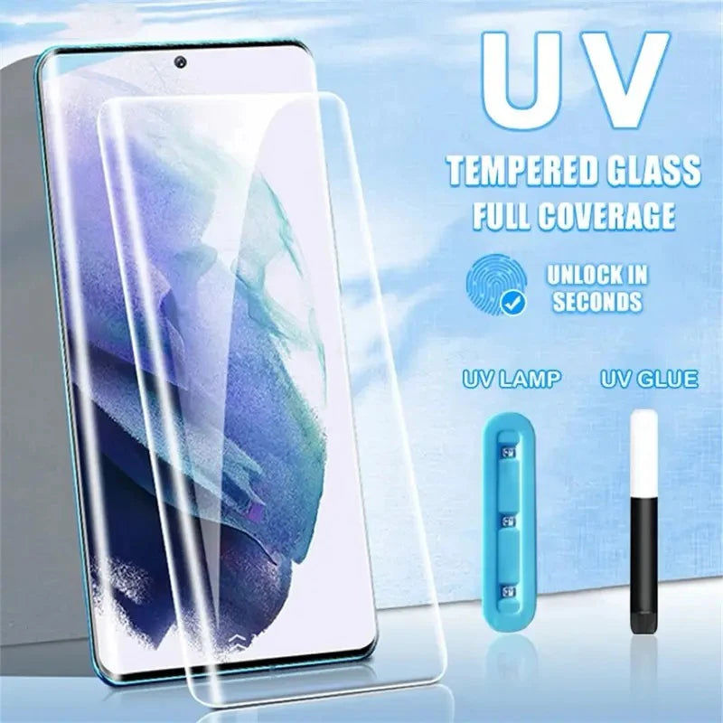 UV Screen Protector For VIVO X100 X100Pro Tempered Glass Film vivo X60 X70 X80 X90 Pro Plus + Mobile Phone Protective Film Case