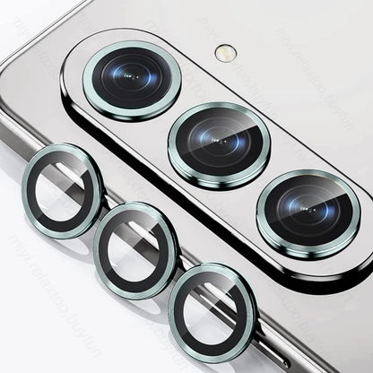 9D Tremp Glass Metal Ring Lens Cap For Samsung Galaxy Z Fold6 5G Back Camera Protector Cover SamsungZFold6 Samsungs Fold 6 2024