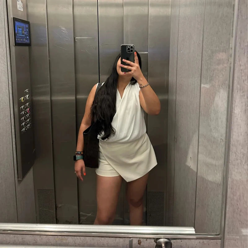 Willshela Women Fashion Solid Asymmetrical Side Zipper Skirts Shorts Vintage High Waist Female Chic Lady Shorts