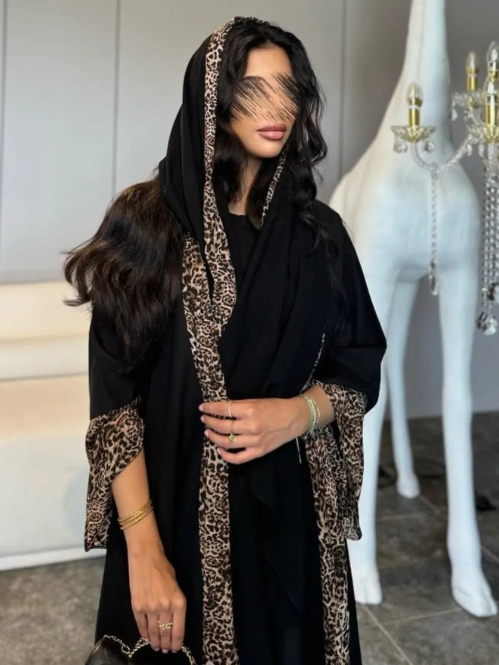 Eid Women Muslim Abaya Leopard Cardigan with Scarf Dress 2025 Vestidos Largos Caftan Robe Jalabiya Ramadan Morocco Dubai Kaftan