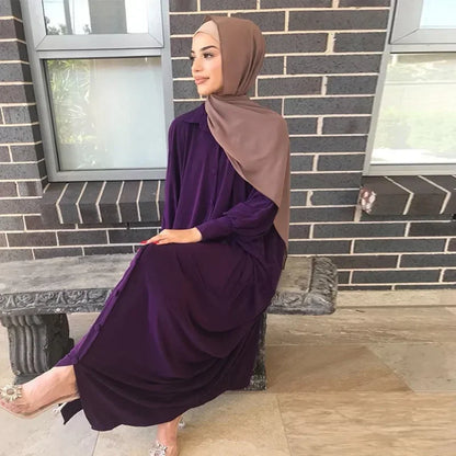 Women Batwing Sleeve Dress Muslim Abaya Ramadan Eid Prayer Garment Islam Clothing Kaftan Arab Robe Gown Caftan Kebaya Jalabiya