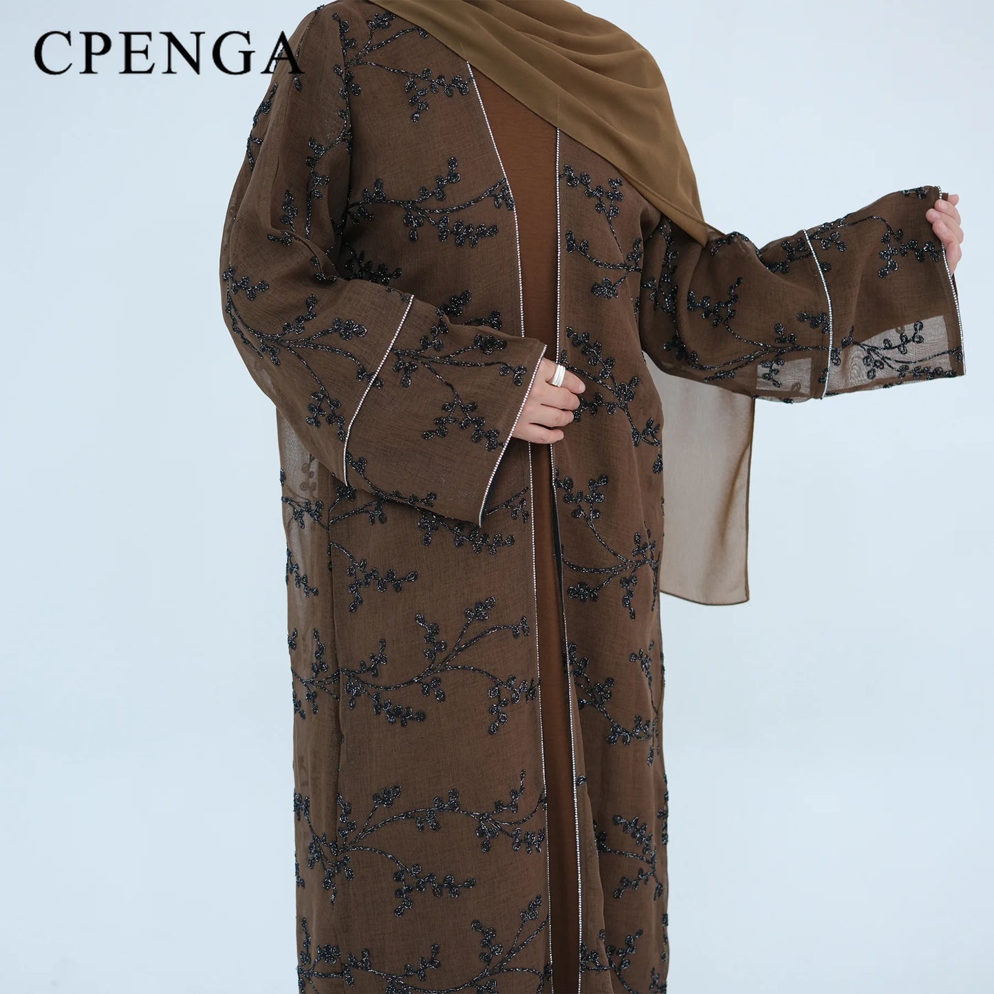 Luxury Embroidered Dubai Abaya Dress with Inner Elegant Arabic Women Party Jalabiya Eid Muslim Church Clothing New Turkey Kaftan
