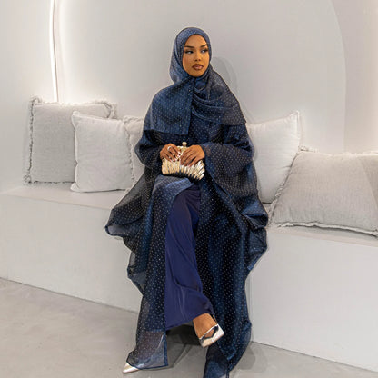 2 Piece Kimono Abaya Hijab Set Muslim Party Dress African Islam Outfit Abayas for Women Dubai Kaftan Robe Ramadan Eid Vistidos