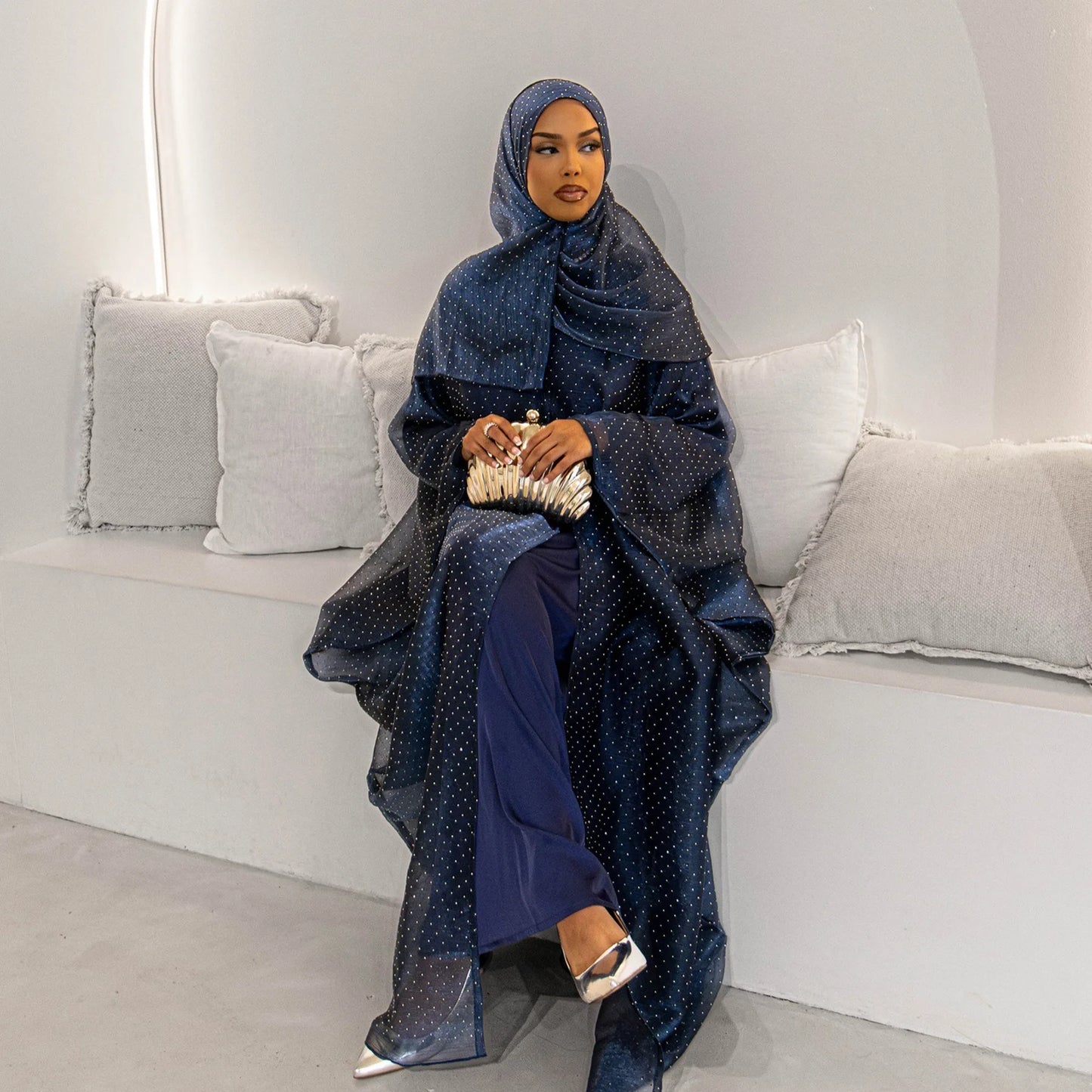 2 Piece Kimono Abaya Hijab Set Muslim Party Dress African Islam Outfit Abayas for Women Dubai Kaftan Robe Ramadan Eid Vistidos