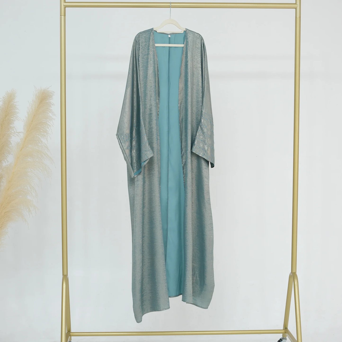 Fashion Shiny Abayas for Women Muslim Kimono Open Cardigan Dubai Kaftan Turkey Robe Arab Kebaya Islam Clothing Ramadan Eid Dress