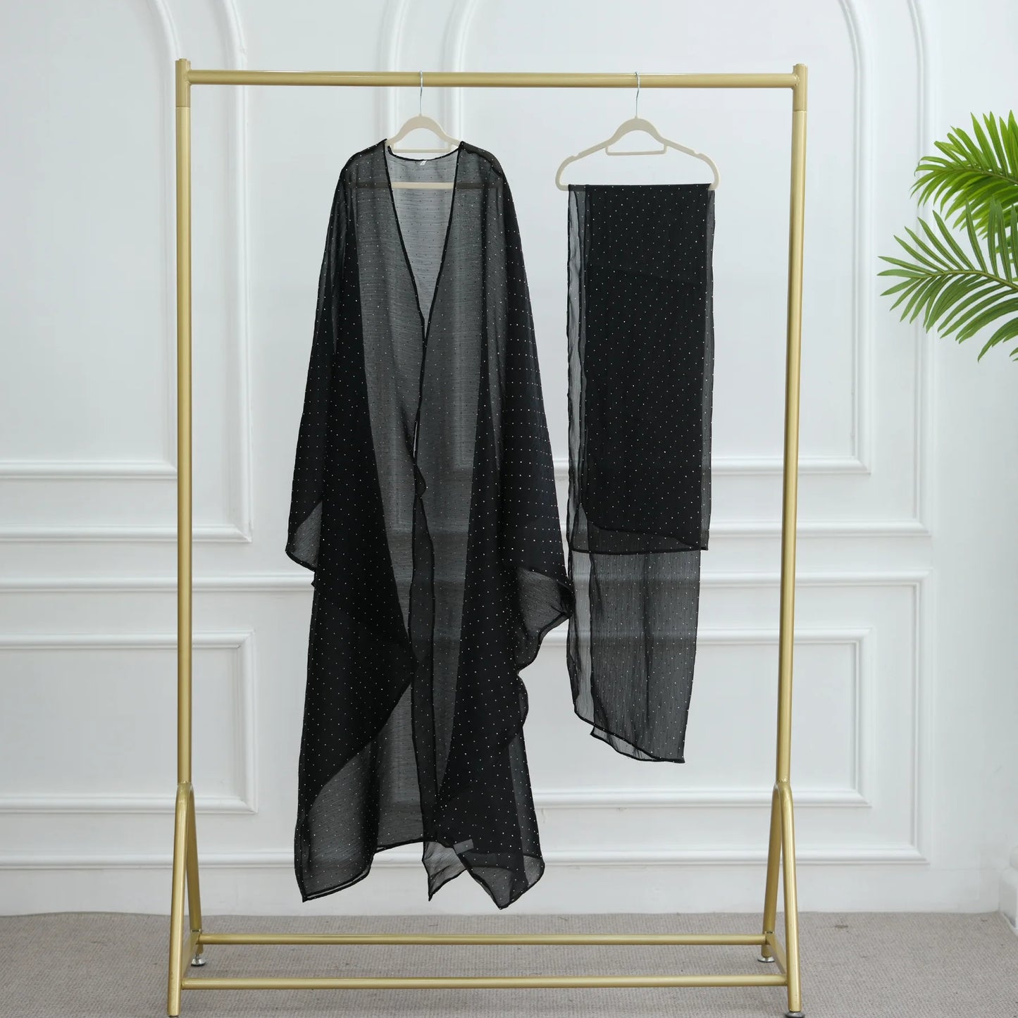 2 Piece Kimono Abaya Hijab Set Muslim Party Dress African Islam Outfit Abayas for Women Dubai Kaftan Robe Ramadan Eid Vistidos