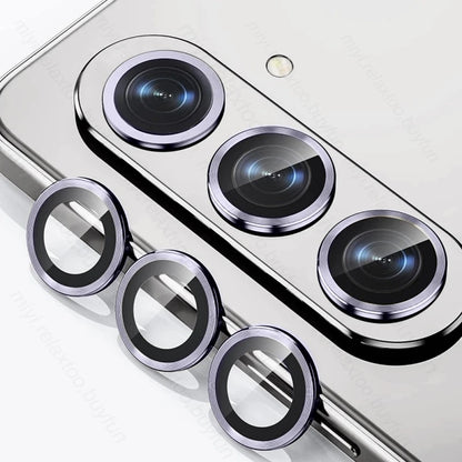 9D Tremp Glass Metal Ring Lens Cap For Samsung Galaxy Z Fold6 5G Back Camera Protector Cover SamsungZFold6 Samsungs Fold 6 2024
