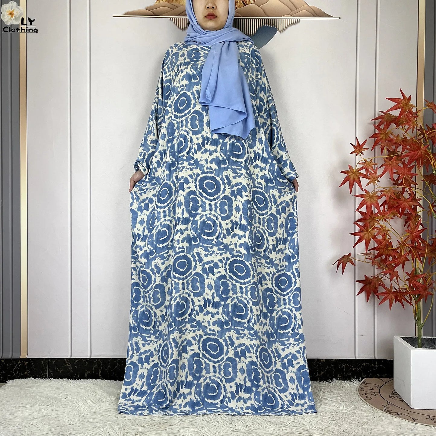 New Muslim Abayas Ramadan For Women Long Sleeves Dress Dubai Islam Loose Cotton Prayer Garment African Abaya Dress Connect Hijab
