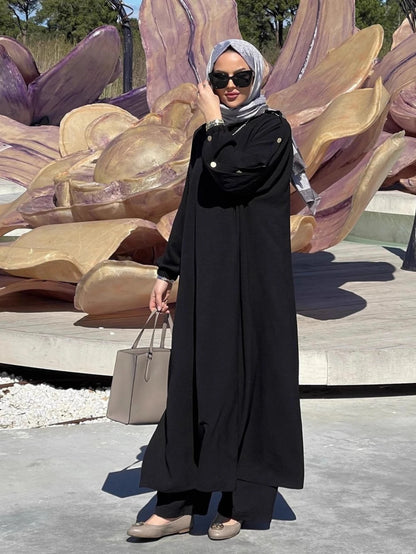Muslim Dress for Women Blouse 2 Piece Set Long Sleeve Abaya Shirt Wide Leg Pant Suits Arabic Dubai Dresses Musulman Ensembles