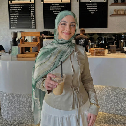 Design Printed Hijabs Premium Watercolor Women Headscarf Soft Scarf Shawl Suitable For Daily Abaya Accessories Women Veil