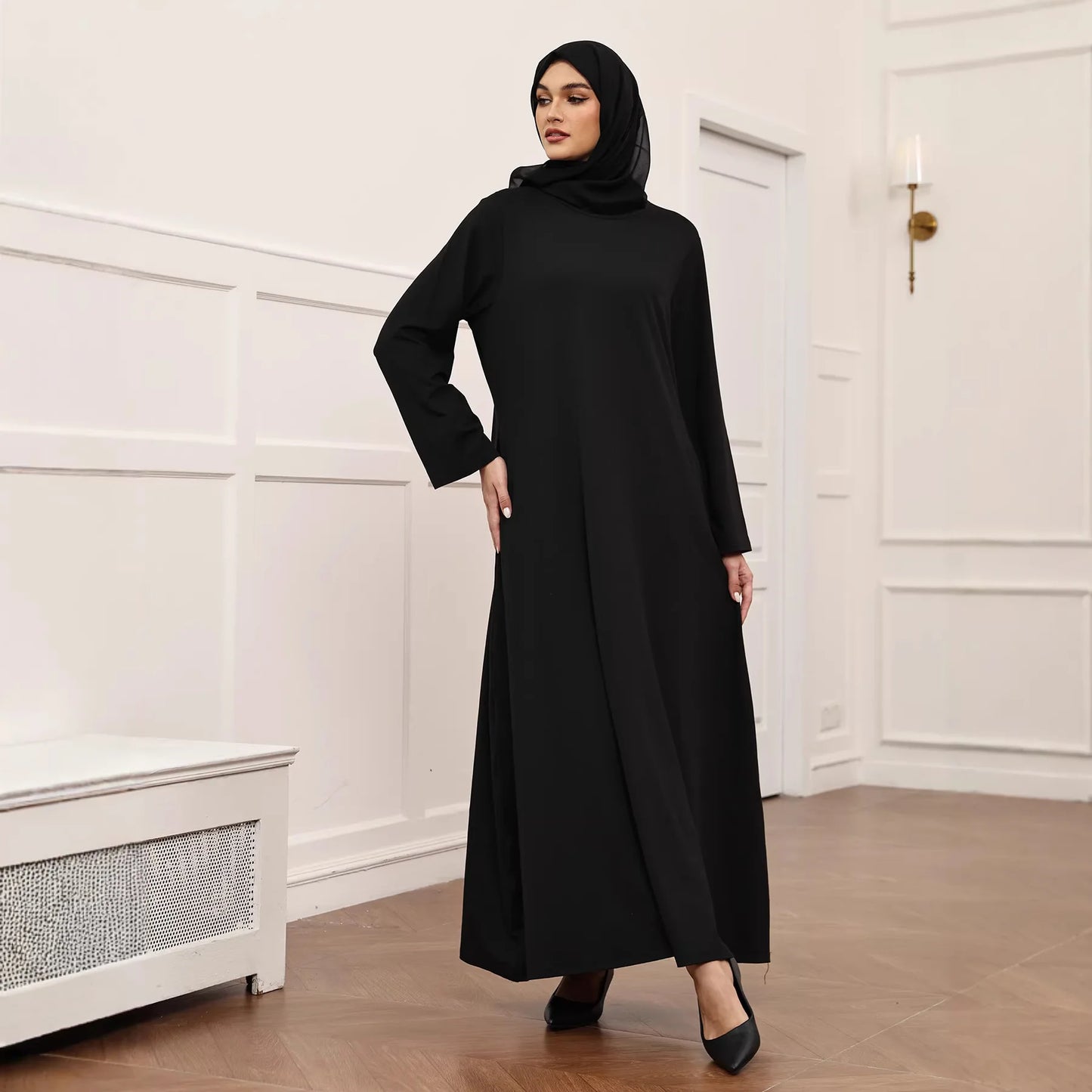2026 Eid Djellaba Muslim Hijab Dress Women Black Abaya Dubai Kaftan Arab Robe Prayer Garment Islam Traditional Clothing Jalabiya