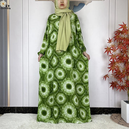 New Muslim Abayas Ramadan For Women Long Sleeves Dress Dubai Islam Loose Cotton Prayer Garment African Abaya Dress Connect Hijab