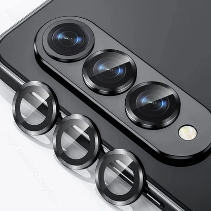 9D Tremp Glass Metal Ring Lens Cap For Samsung Galaxy Z Fold6 5G Back Camera Protector Cover SamsungZFold6 Samsungs Fold 6 2024