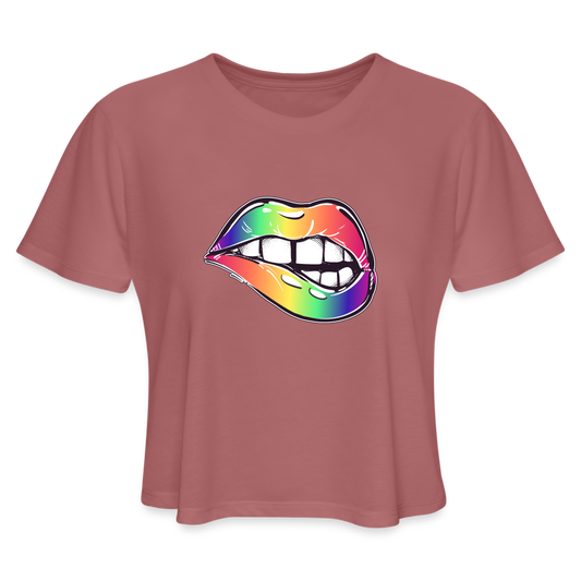 Women's Cropped T-Shirt - mauve