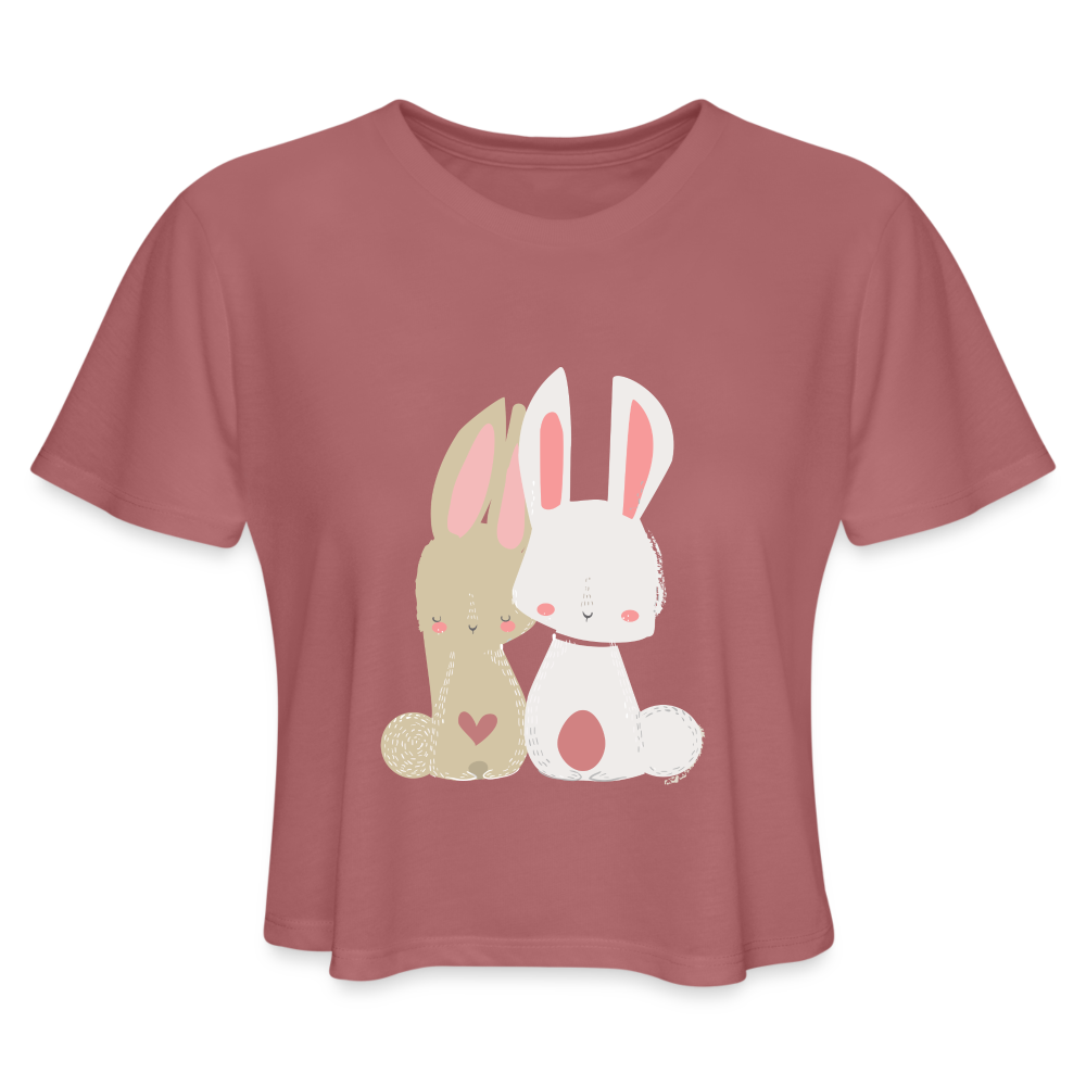 Women's Cropped T-Shirt - mauve