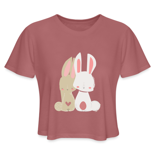 Women's Cropped T-Shirt - mauve